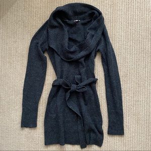 DYNAMITE Sweater Cowl Neck Tunic - Heather Grey